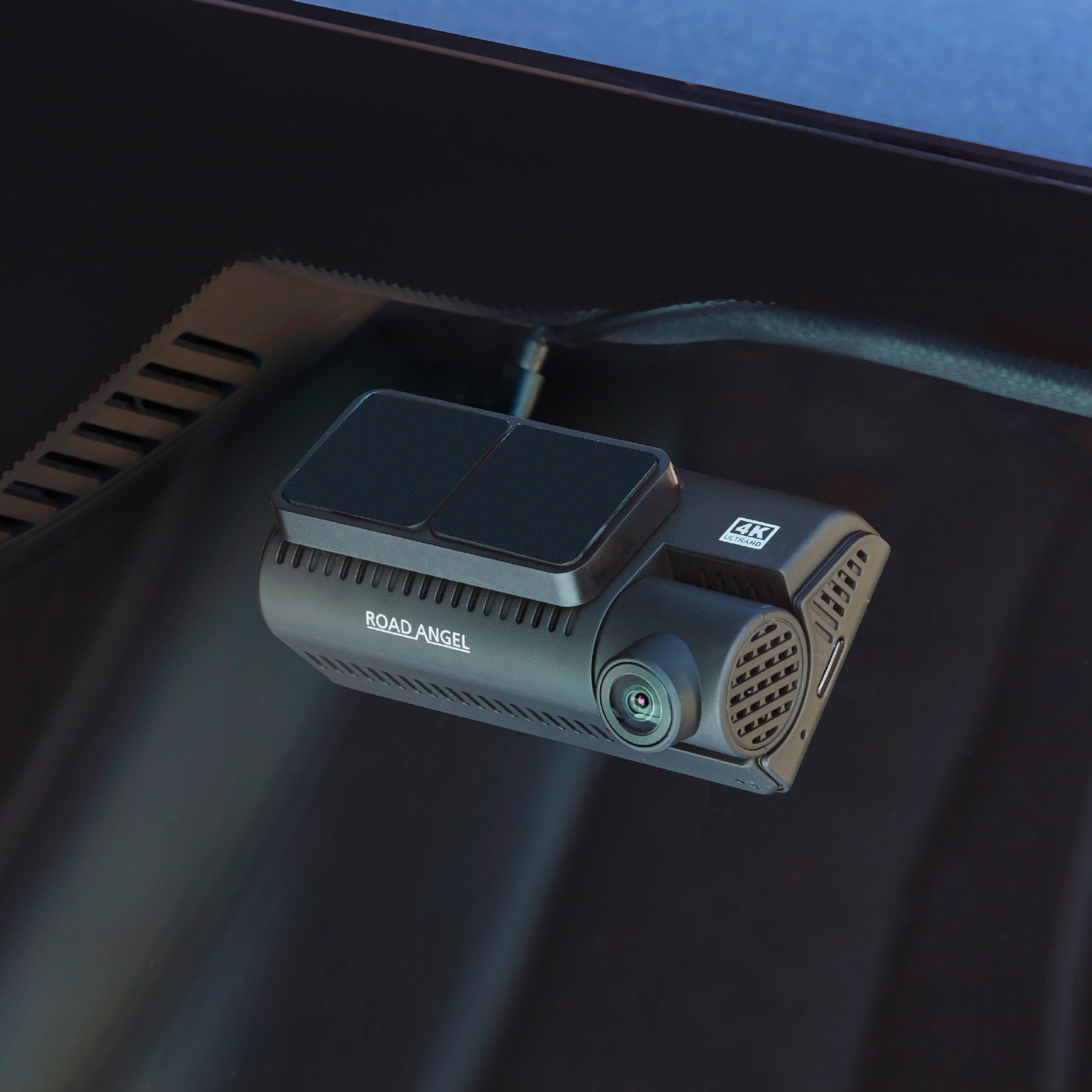 New- Road Angel Halo Ultima 4K Dual Dash Cam with 64GB SD Card & Hardwiring Kit Bundle