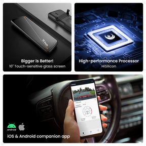 NEW - Road Angel Halo View 2 Rear View Mirror and Dash Cam with 64GB SD Card & Hardwiring Kit Bundle